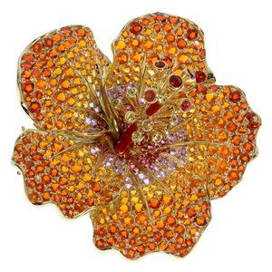 Crevoshay Masterworks Opal Sapphire 18k Flower Brooch Pin “Nectar of the Sun”
